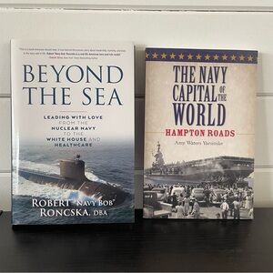 Set of 2 Navy Themed Books US History Leadership Military